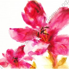 Натюрморт: абстрактный розовый цветок, выполненный маслом на холсте